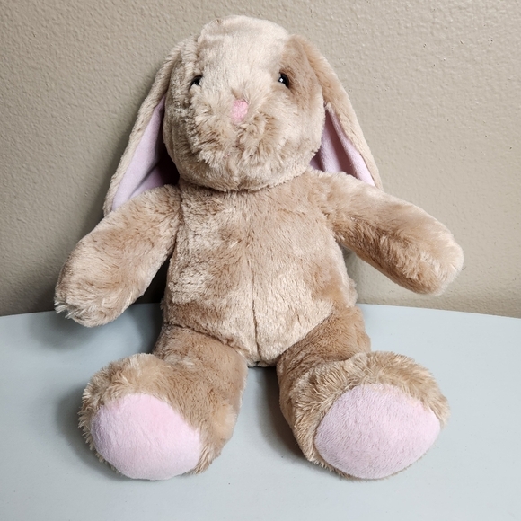Build-A-Bear Pawlette Tan Floppy Eared Bunny Rabbit Curved 14" - Picture 1 of 9
